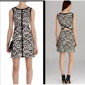 Karen Millen Zebra Print Shift Dress Back Cutout